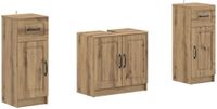 vidaXL - 3-delig - badkamerkast - set - UTRECHT - Artisanaal - eiken - Bewerkt - hout