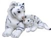 Wild Republic Tijger knuffel - wit - met jong knuffel - 38 cm