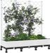 vidaXL Tuinplantbak met schutting en wielen Wit 120 x 40 x 131,5 cm PP