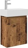 vidaXL Badkamermeubel met kraan Oud hout 45,5 x 22,5 x 84 cm
