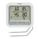 TFA Dostmann Digitale grillthermometer Braadthermometer, 14.1516, met 2 roestvrijstalen sondes, vleesthermometer voor oven en grill, tot 300 °C, met alarmfunctie, rund/varken/kip/vis, wit