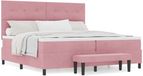 vidaXL Boxspringbed met hoofdeinde Roze 200 x 200 cm Fluweel