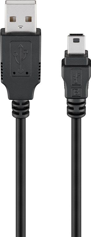 Goobay USB 2.0 Kabel - USB A naar Mini-USB B - 0.3m - Zwart