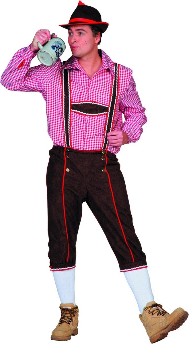 Wilbers Boeren Tirol & Oktoberfest Kostuum Bruin Man Maat 54