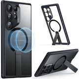 ESR Boost Flickstand Convient pour Samsung Galaxy S24 Ultra - Compatible MagSafe - Coque arrière avec béquille - Protection militaire - Noir dépoli transparent