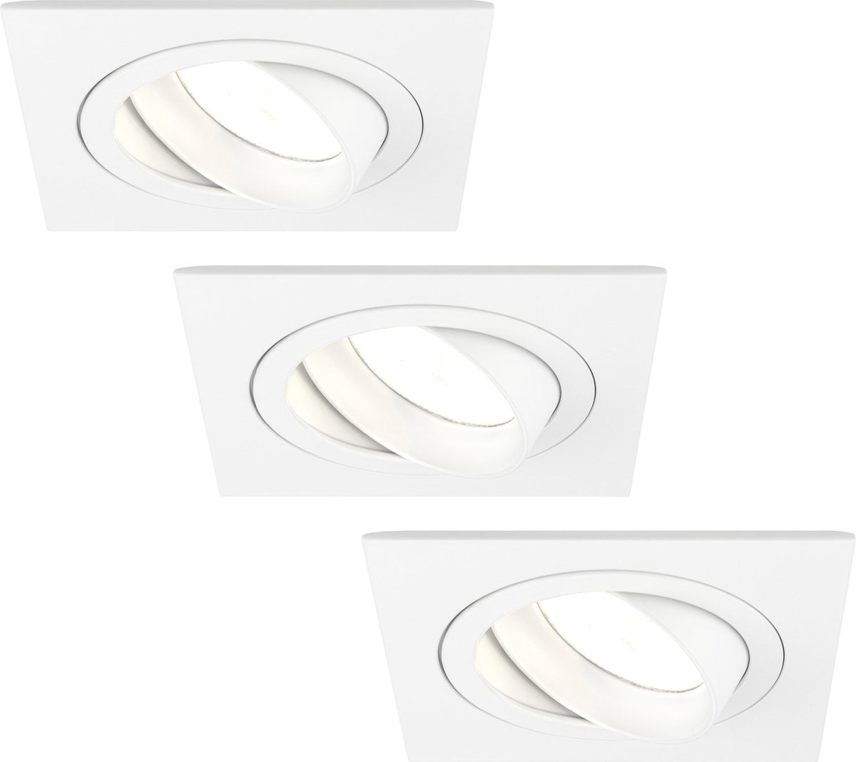 LEDVION Dimbare LED inbouwspot Wit - Sevilla - 5W - 2700K - 92mm - Vierkant - 3 pack