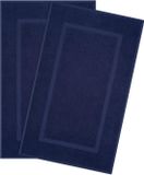 Hammetex badmattenset (2 stuks), 100% katoenen douchemat voor de badkamer, absorberende wasbare badmatten 51x86 cm, grote badmatten, donkerblauw