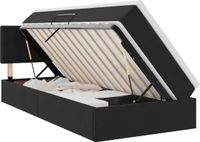 vidaXL LED opbergbed met matras Zwart 90 x 200 cm Fluweel