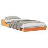 vidaXL Bedframe, wasbruin, 90 x 210 cm, massief grenen