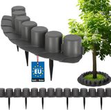 KOTARBAU® Tuinrand - Gazonrand Kunststof 6 cm - Gazonrand Flexibel 4 m - PVC Modulaire Grasrand - Tuinafboording voor Bloembedden - Grijs