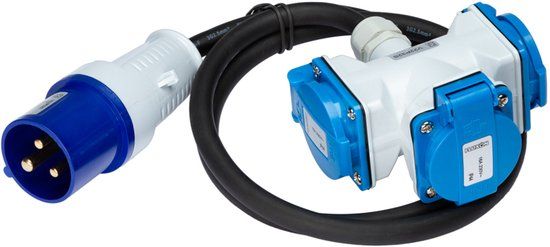 fluxon Verlengkabel 1m 3G 2.5mm2 met stekker en verdeeldoos