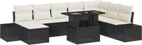 vidaXL - Tuinbank - Set - 5 zitplekken - Zwart - Polyrattan