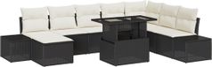 vidaXL - Tuinbank - Set - 5 zitplekken - Zwart - Polyrattan