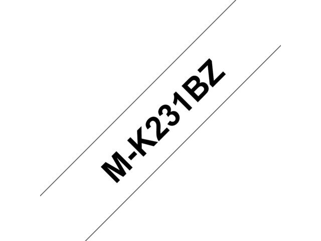 Brother Labeltape P touch MK 231 12 mm zwart op wit