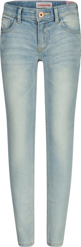 Vingino Amia Meisjes Jeans Light Indigo Katoen 72% Polyester 27% Elastaan 1% Maat 16
