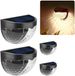 Merkloos / Sans marque BeltAvenue Holding B.V. Solar Fence Lights Outdoor, 6 LED waterdichte wandlampen voor terrasverlichting, 4 stuks (zwart-warm wit)