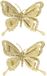 Merkloos Kerstboomversiering Vlinder - 6x - 14 cm - goud glitter - op clip - ornament