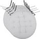 Stof Textile coussin de siège rond - 4x - gris clair/foncé - 2 faces - 38 cm - fermeture à cordons