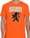 Bellatio Decorations Oranje fan t-shirt voor heren - uitslagen specialist oranje leeuw - Nederland supporter - EK/ WK shirt / outfit S