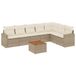 vidaXL 8-delige Loungeset met Kussens, Poly Rattan, Beige
