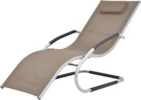 vidaXL Lit de jardin avec coussin aluminium et textilene taupe