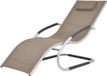 vidaXL Lit de jardin avec coussin aluminium et textilene taupe
