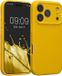 kwmobile telefoonhoesje geschikt voor Apple iPhone 17 Pro - TPU backcover met siliconen coating - Smartphone case in stralend geel