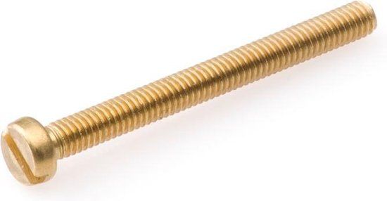 Hoenderdaal fasteners Hoenderdaal Metaalschroeven Messing Cilinderkop M5x30 Din 84 - 200 stuks