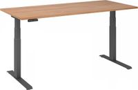 hjh OFFICE PRO Bureau XDKB Electr. in hoogte verstelbaar 180 x 80 Noten - Grafiet