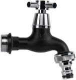 Bradas waterkraan 3/4, verchroomd messing, matzwart finish
