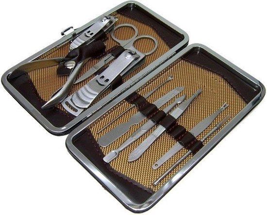 Manicure Luxe Set - 10-Delig - Bruin/Zwart - Pedicure Reisset