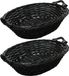 Merkloos / Sans marque Paardekooper Broodmandje ovaal - 2x - zwart - 43 x 35 x 12 cm