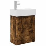 vidaXL Badkamermeubel met kraan Gerookt eiken 45,5 x 22,5 x 84 cm