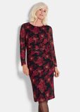 Goldner Mesh-jurk Printjurk met bloemenmotief
