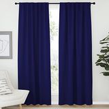 NICETOWN Verticale jaloezieën raamgordijnpanelen - (marineblauwe kleur) 132 bij 213 cm, set van 2 panelen, energiebesparende verduisterende gordijnen voor kinderkamer