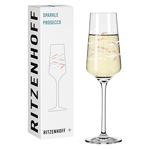 Ritzenhoff 3441004 Proseccoglas 200 ml – Serie Sparkle Motief nr. 10 met zeestuin, meerkleurig – Made in Germany
