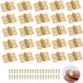 Wan GmbH Mini-Scharniere - Kleine Scharniere - Holzbearbeitung - 90 Grad drehbar - 50 Stück - Messing