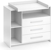 Vicco Oskar Luiertafel – 113 x 100 cm met 3 grote laden Wit