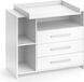 Vicco Oskar Table à langer – 113 x 100 cm avec 3 grands tiroirs Blanc