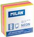 Milan Pakket Van 12 Blokken 250 Plaknotities 4 Kleuren Fluorescerend 50x50 Mm Transparant