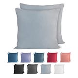 Komfortec Set van 2 Premium Jersey Kussenslopen 40x40 cm - Superzachte Kussenhoes – 100% Katoen – 150 g/m² - Grijs