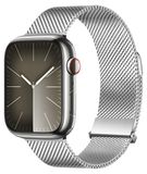 Wigento DUX DUCIS Apple Watch SE 2023 40mm Milanese Pro Series roestvrijstalen band, zilver