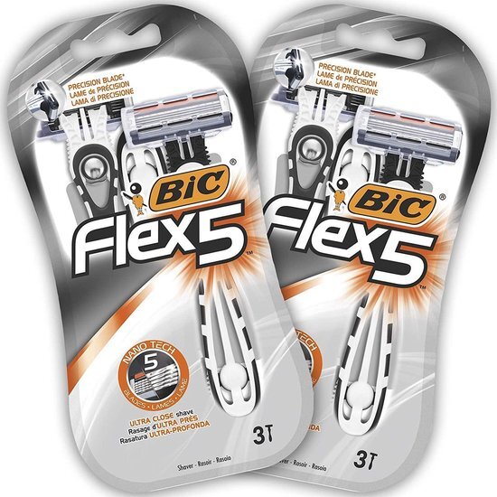 BIC Flex5 Heren Wegwerp scheermesjes - Bundel van 2 Verpakkingen van 3