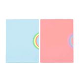 Viquel - 2 stuks hoekhoezen 4 posities – kunststof hoezen A4 hoekopening Rainbow Patel – pastelkleuren