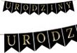 Bannière d'anniversaire, noir et or, 1 jeu