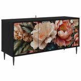 vidaXL Tv-meubel BORNE 102 x 33 x 51 cm Zwart eiken Bewerkt hout
