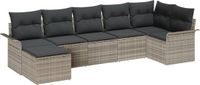 vidaXL Tuinbank Set Lichtgrijs Polyrattan