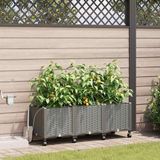 vidaXL Plantenbak met Wielen Lichtgrijs PP 3 stuks