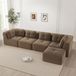 Canapé modulaire pour le salon, sans montage nécessaire, pour 4 personnes, revêtement en cordura, assise profonde, antidérapant (marron)