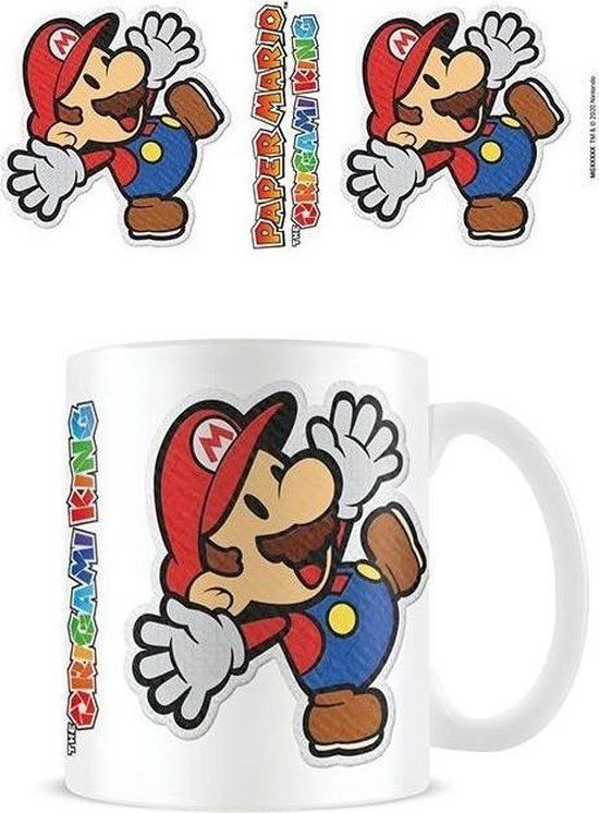 Nintendo Paper Mario Sticker Mok - Wit - Keramiek - 325 ml